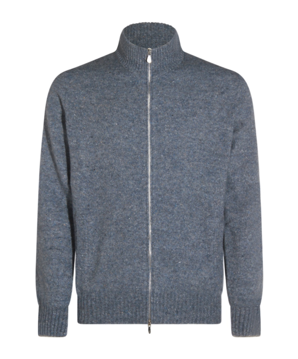 Brunello Cucinelli Long-sleeved Knitted Cardigan In Gray