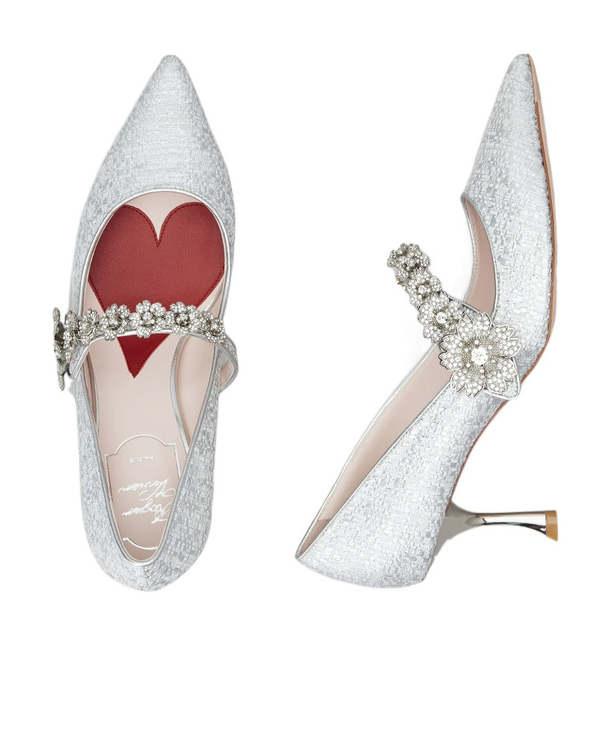 Roger Vivier Logo High Heels In White