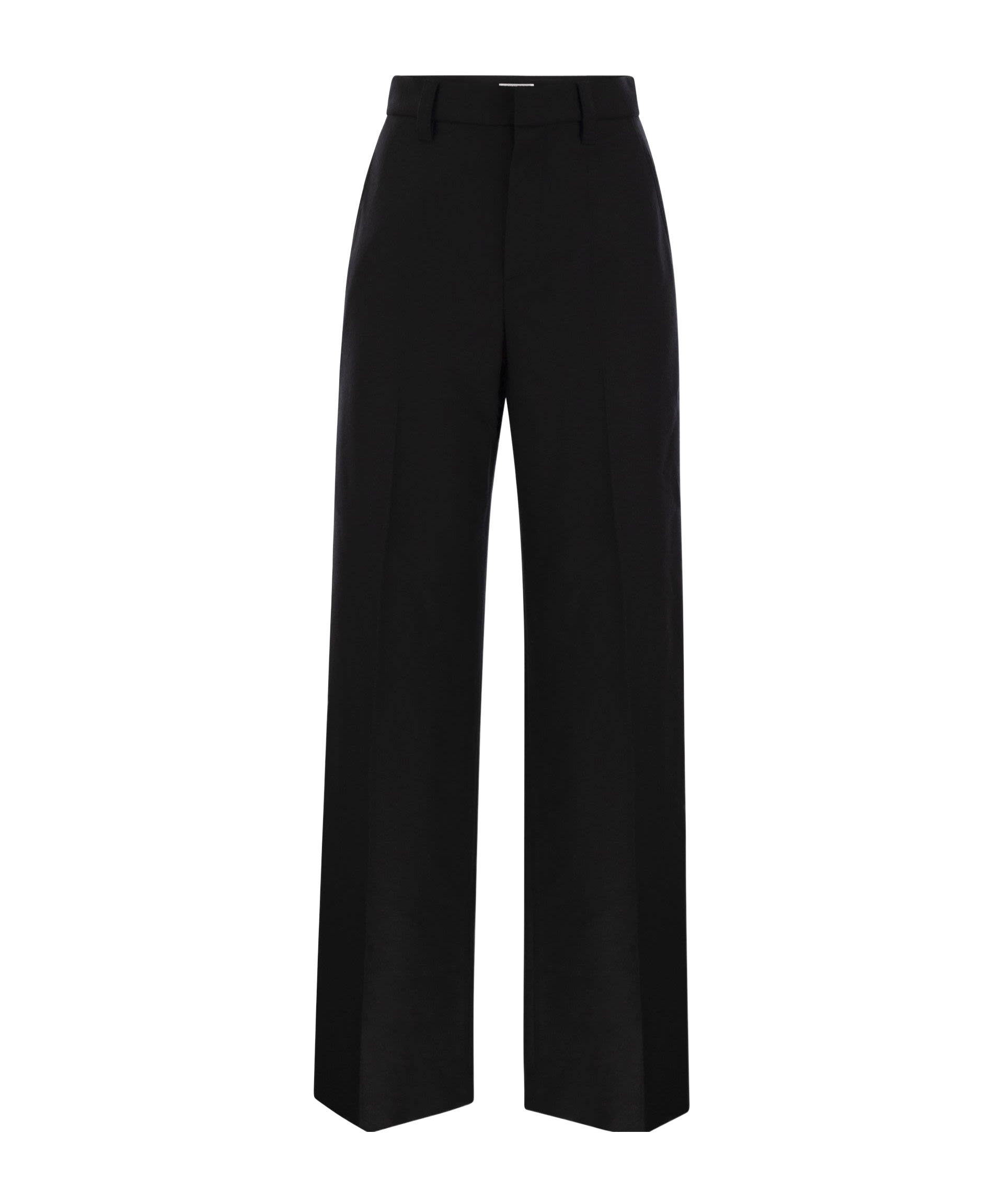 Brunello Cucinelli Monili Detail Wide-leg Trousers In Black