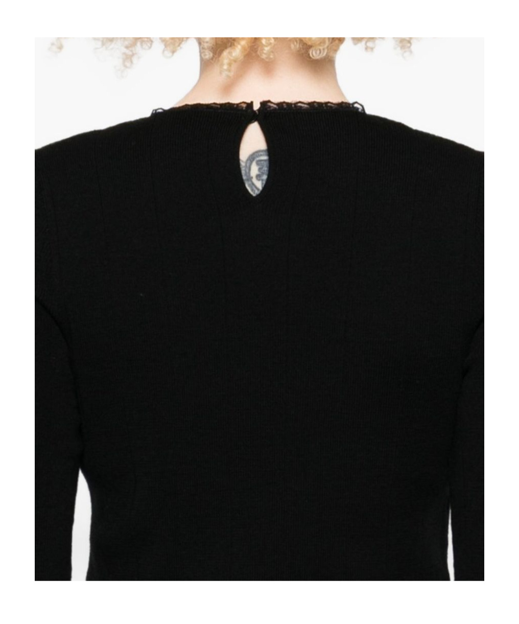 Moschino Long Sleeve Knitwear Keyhole Back In Black