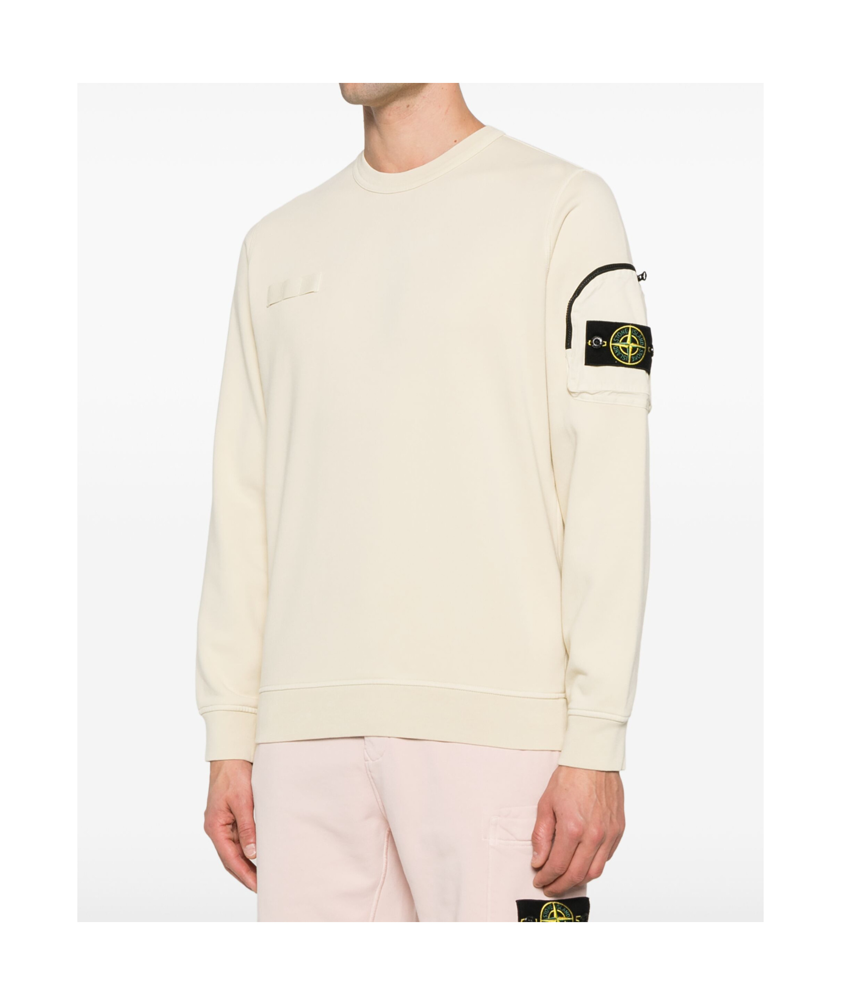 Stone Island Logo Sweatshirt In White