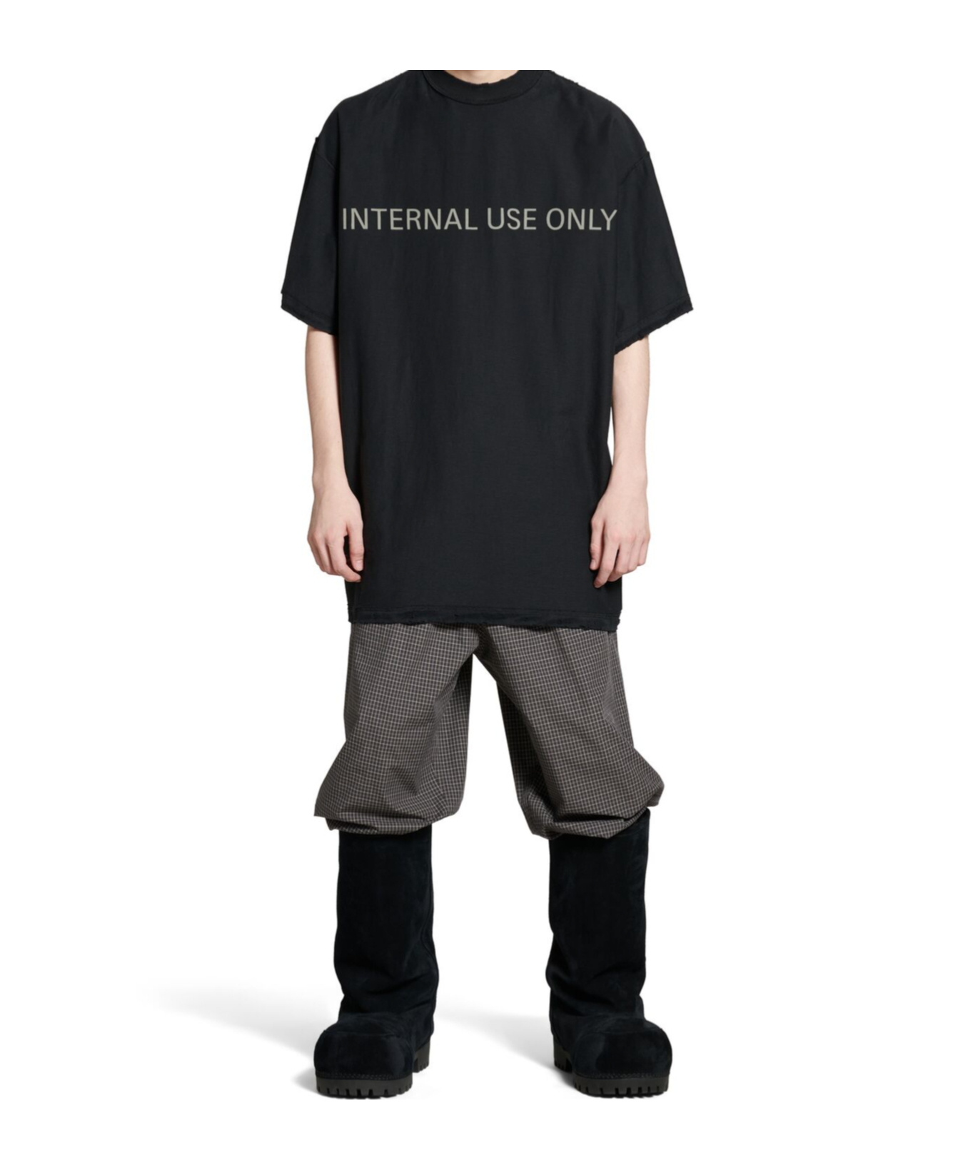 Balenciaga Internal Use Only Inside-out T-shirt In Black