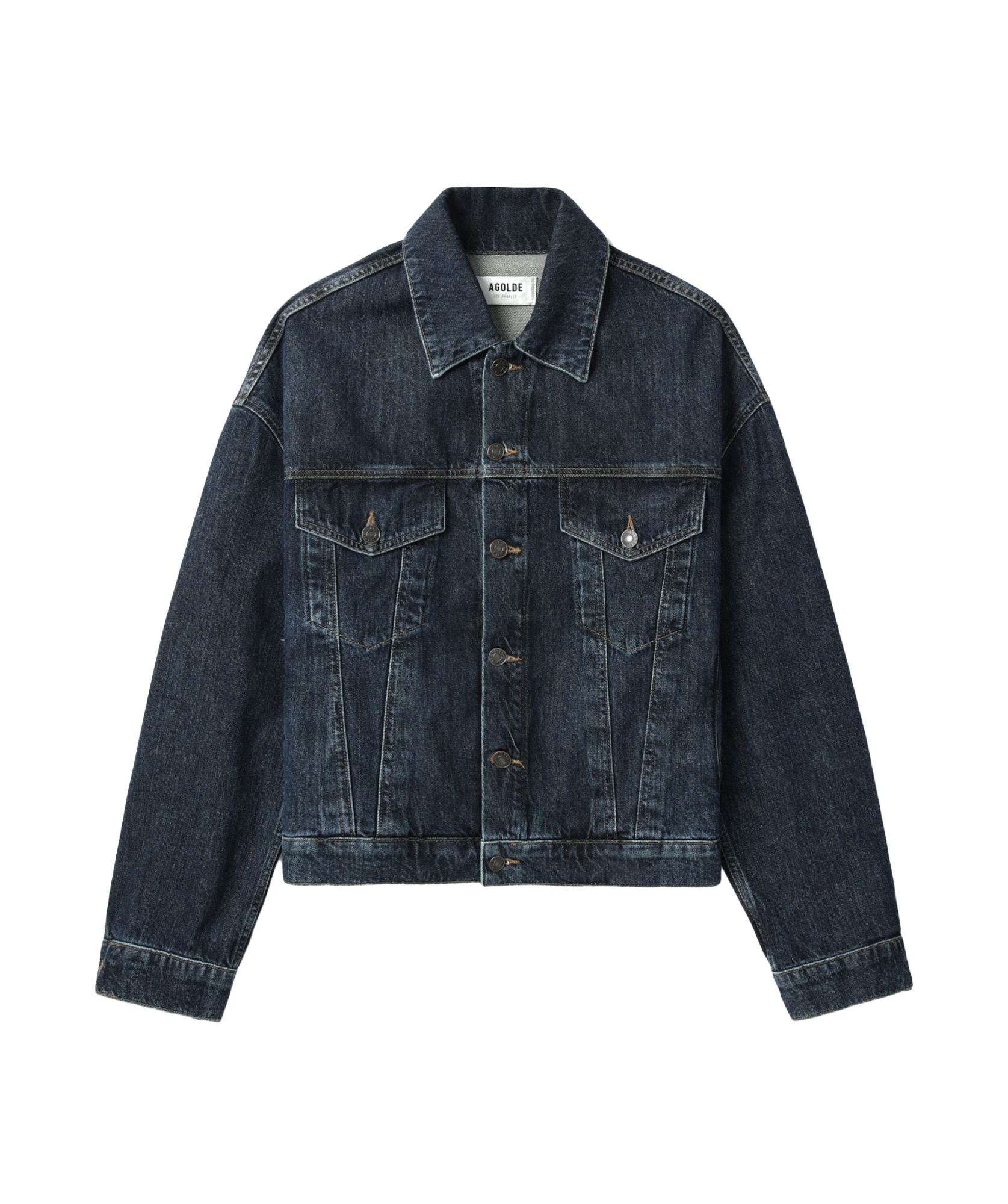 Shop Agolde Dalton Denim Jacket In Black