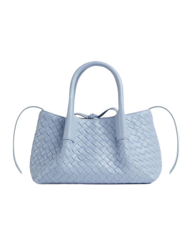 Bottega Veneta Small Leather Intrecciato Pinacoteca Tote Bag In Sky Blue