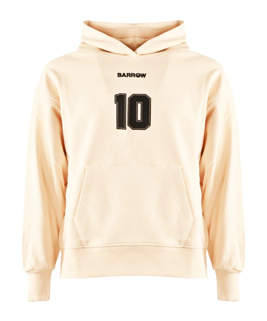 Barrow Graphic-print Cotton Hoodie In Brown