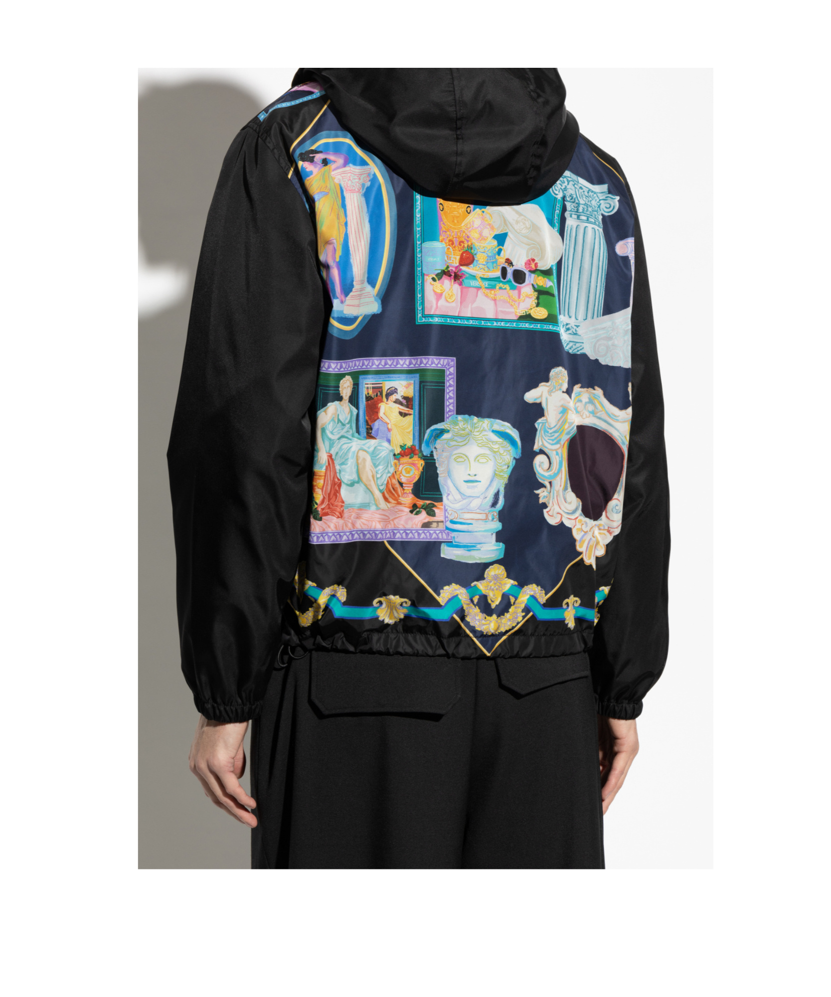 Versace Long-sleeved Casual Jacket In Black