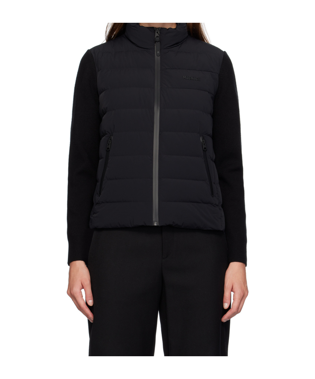 Mackage Oceane-city Long-sleeved Down Jacket In Black