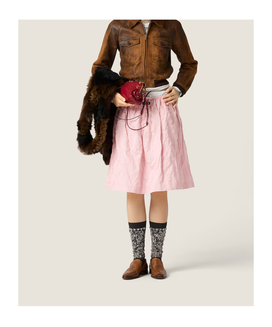 Miu Miu Duchesse Skirt In Pink