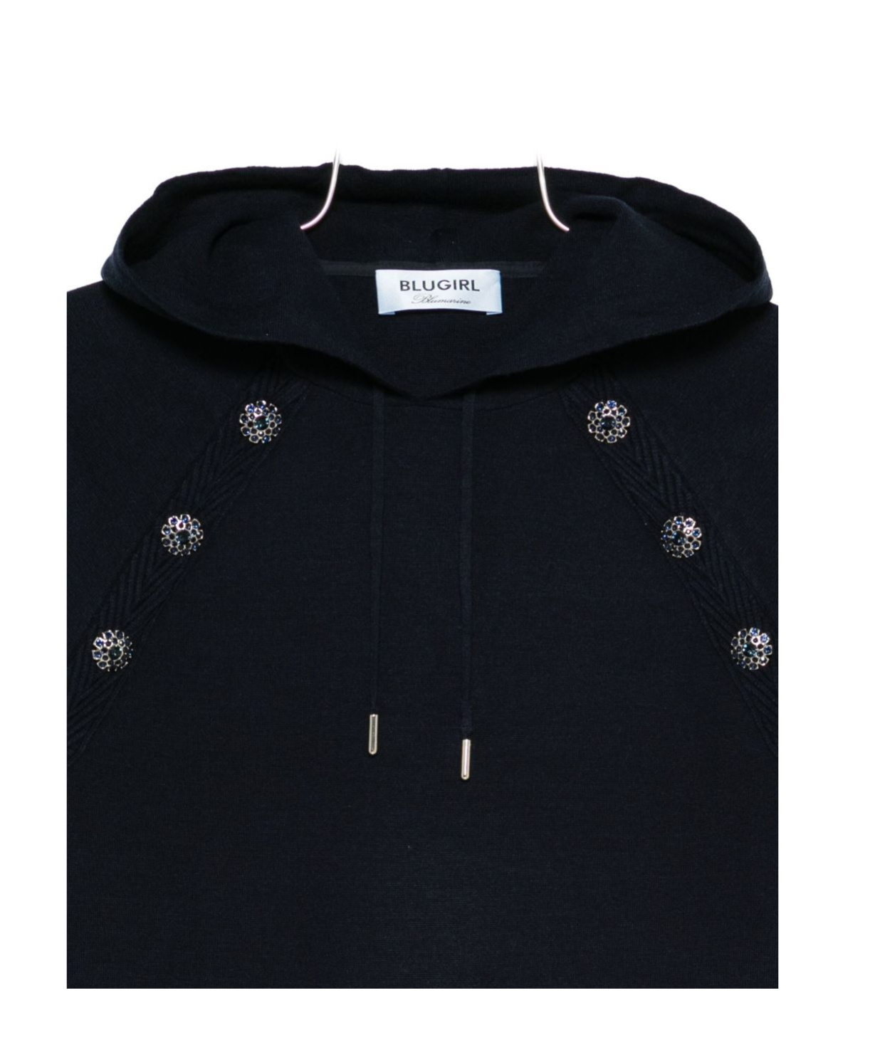 Blugirl Button-embellished Hoodie In Black