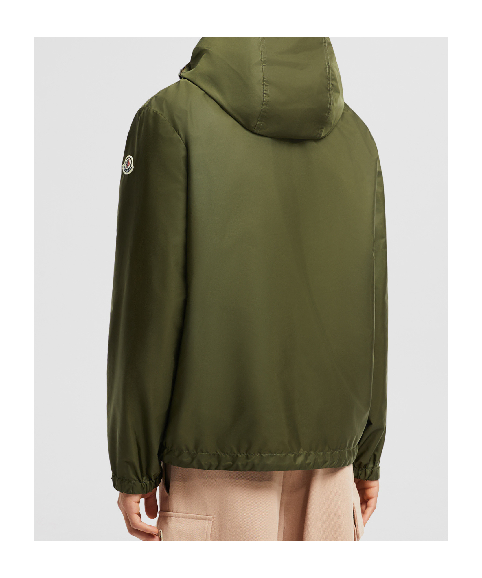 Moncler Lightweight Hooded Windbreaker With Adjustable Cuffs In Green