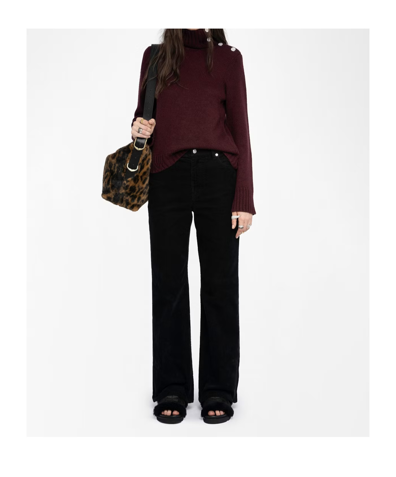 Zadig & Voltaire Turtleneck Sweater In Burgundy