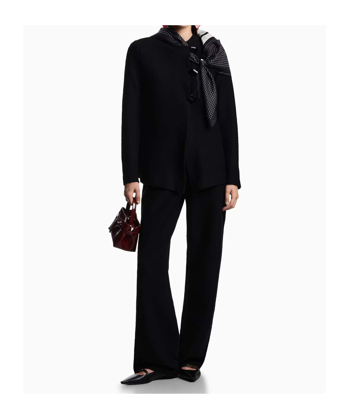 Emporio Armani Icon Triacetate Palazzo Trousers In Black