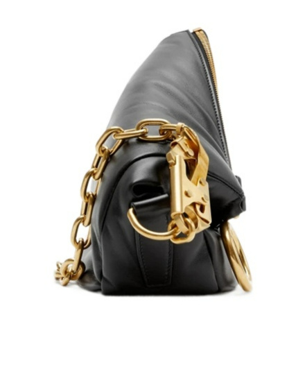 Burberry Small Knight Chain-linked Puffy Shoulder Bag In Black
