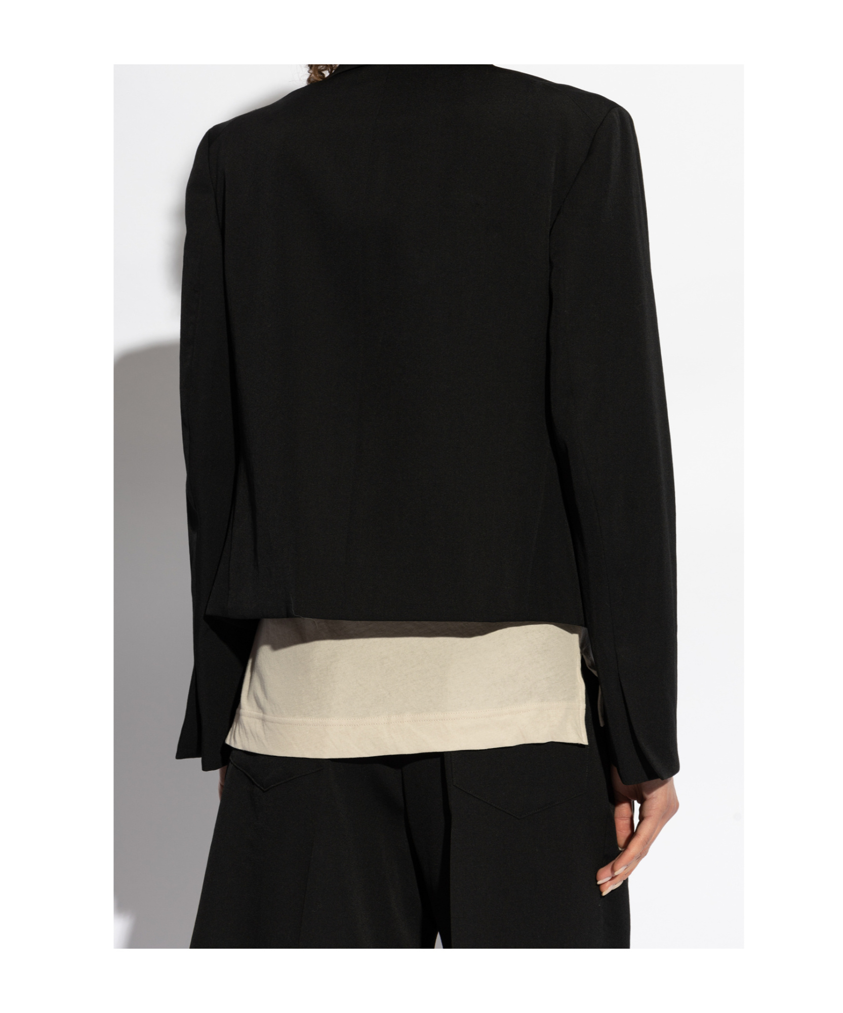 Shop Yohji Yamamoto Cropped Blazer In Black