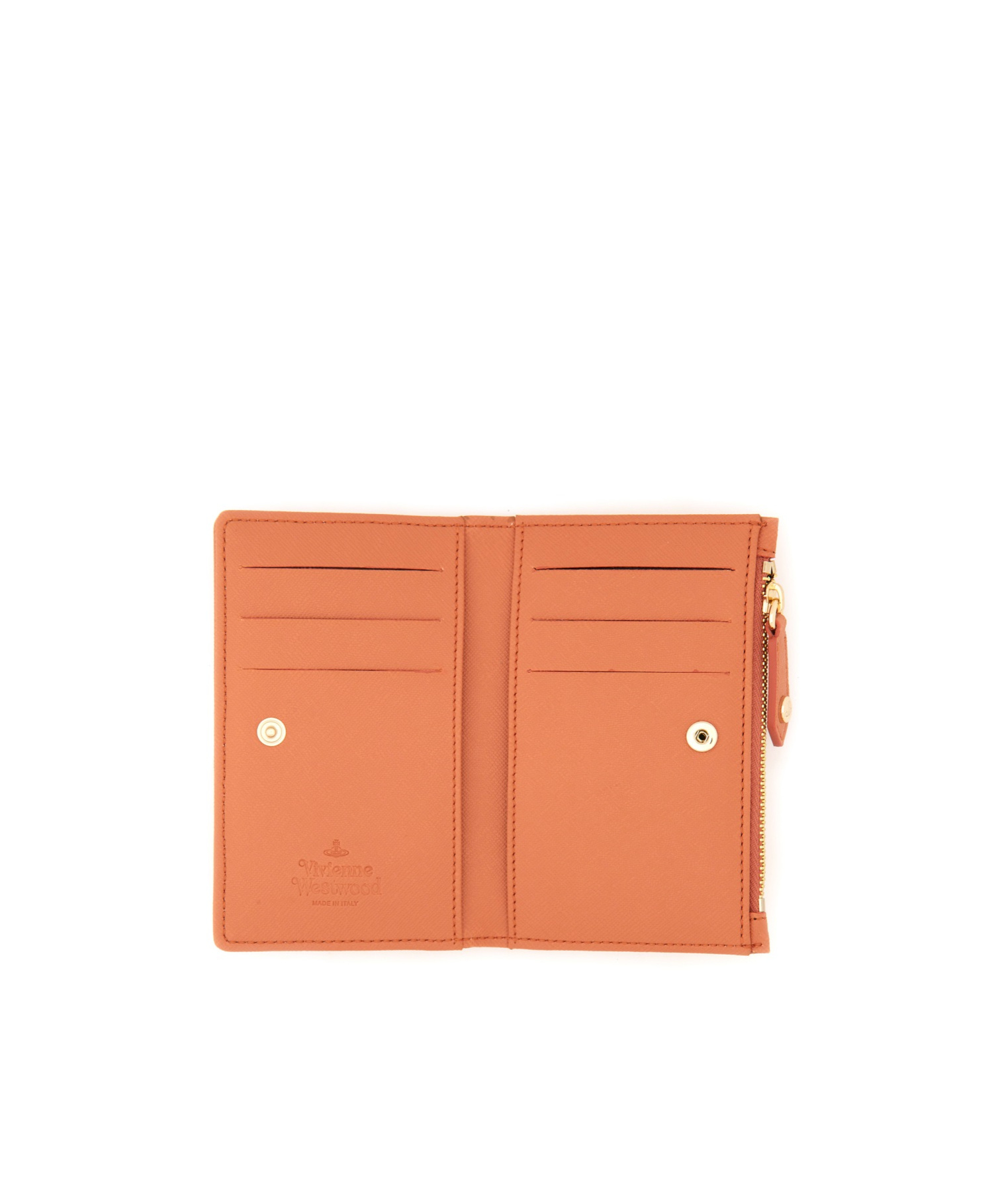 Vivienne Westwood Orange Orb Card Holder With Gold-tone Emblem In Pink