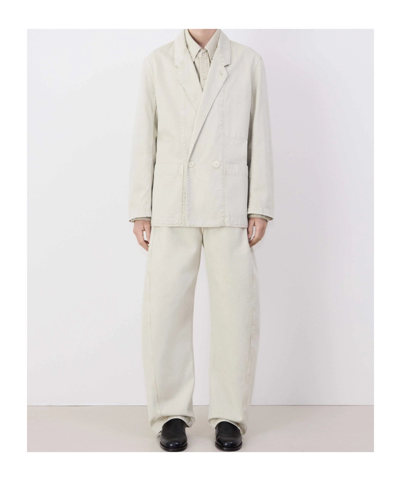 Lemaire Long-sleeved Suit Coat In White