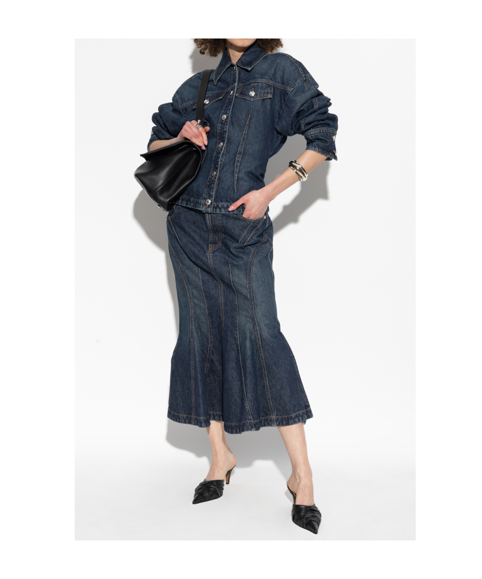 Sportmax 'threaded' Waistband Chest Pockets Long Sleeves Jacket In Blue