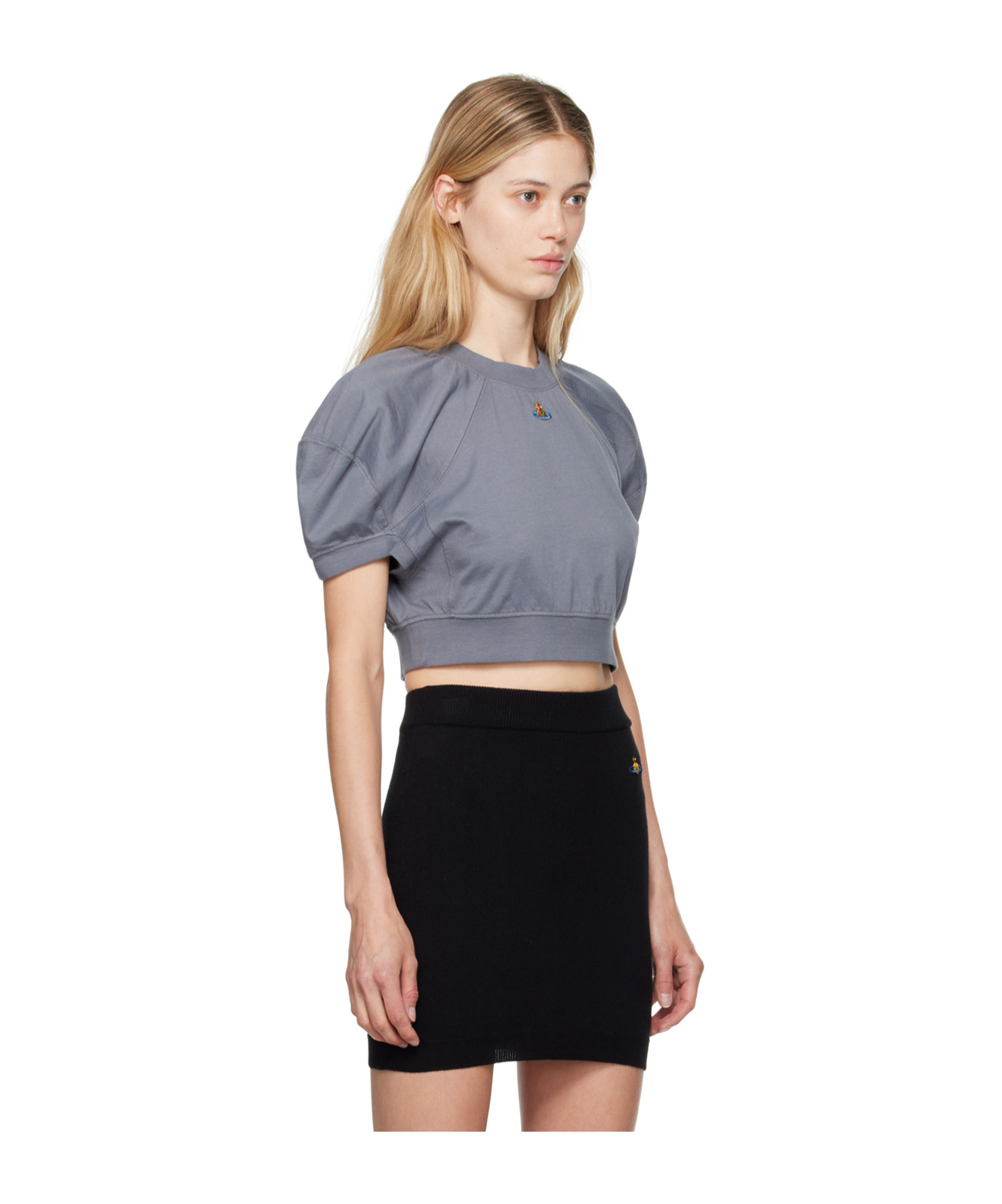 Vivienne Westwood Logo Embroidered T-shirt In Black