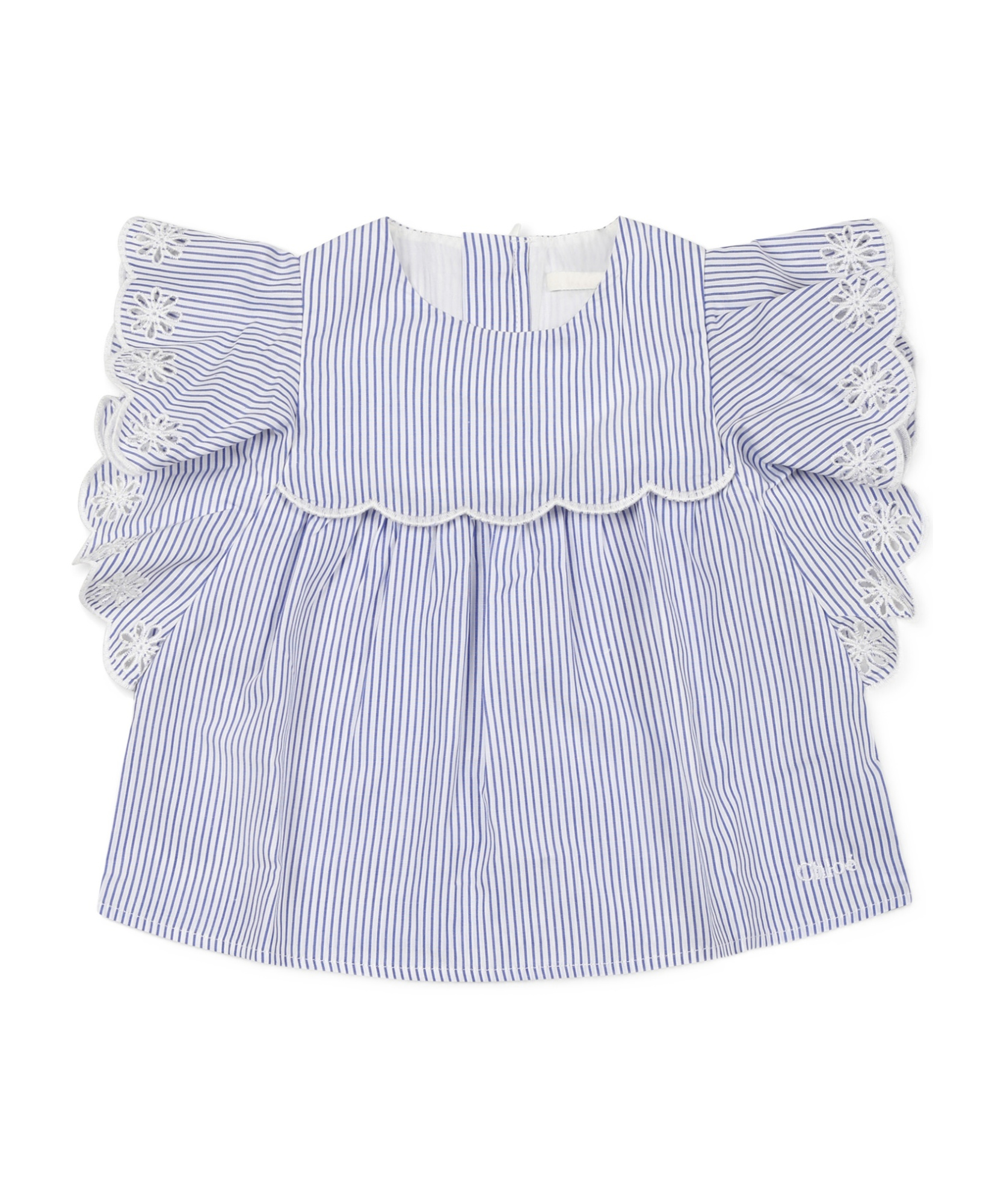 Chloé Striped Ruffled Blouse In White