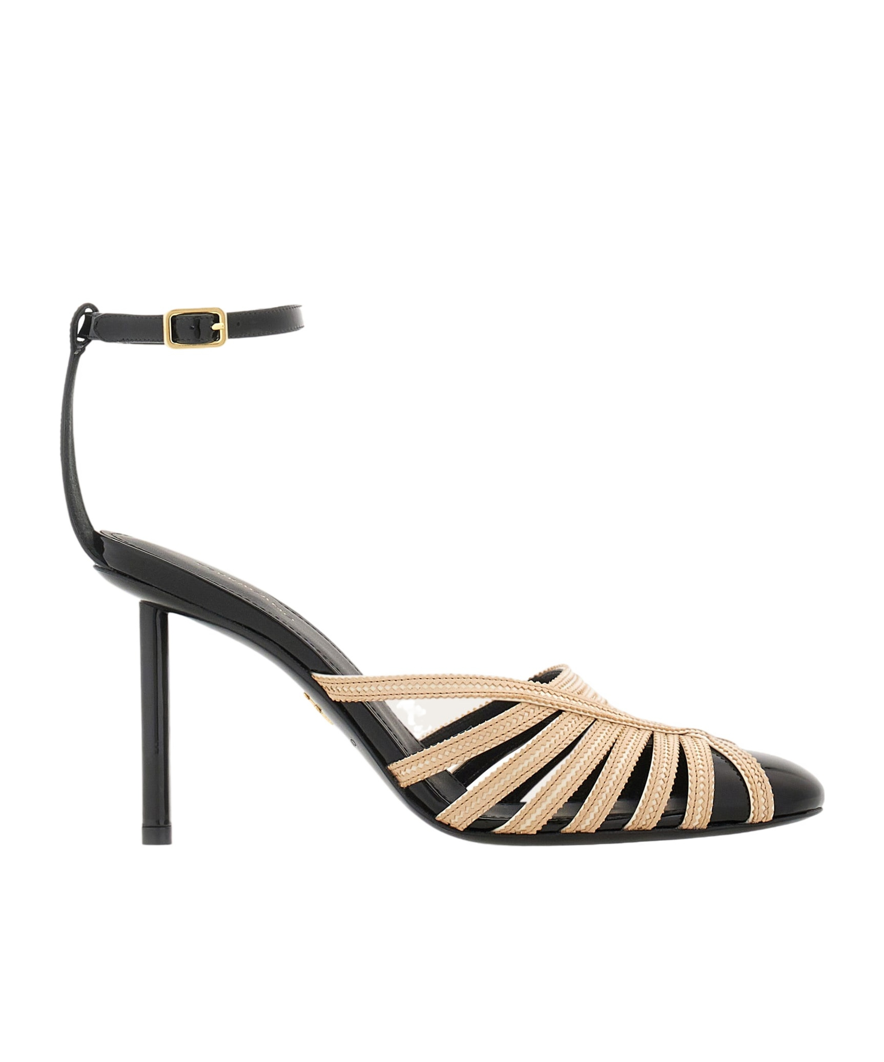 Ferragamo High-heeled Sandals With Thin Ankle Straps In Black
