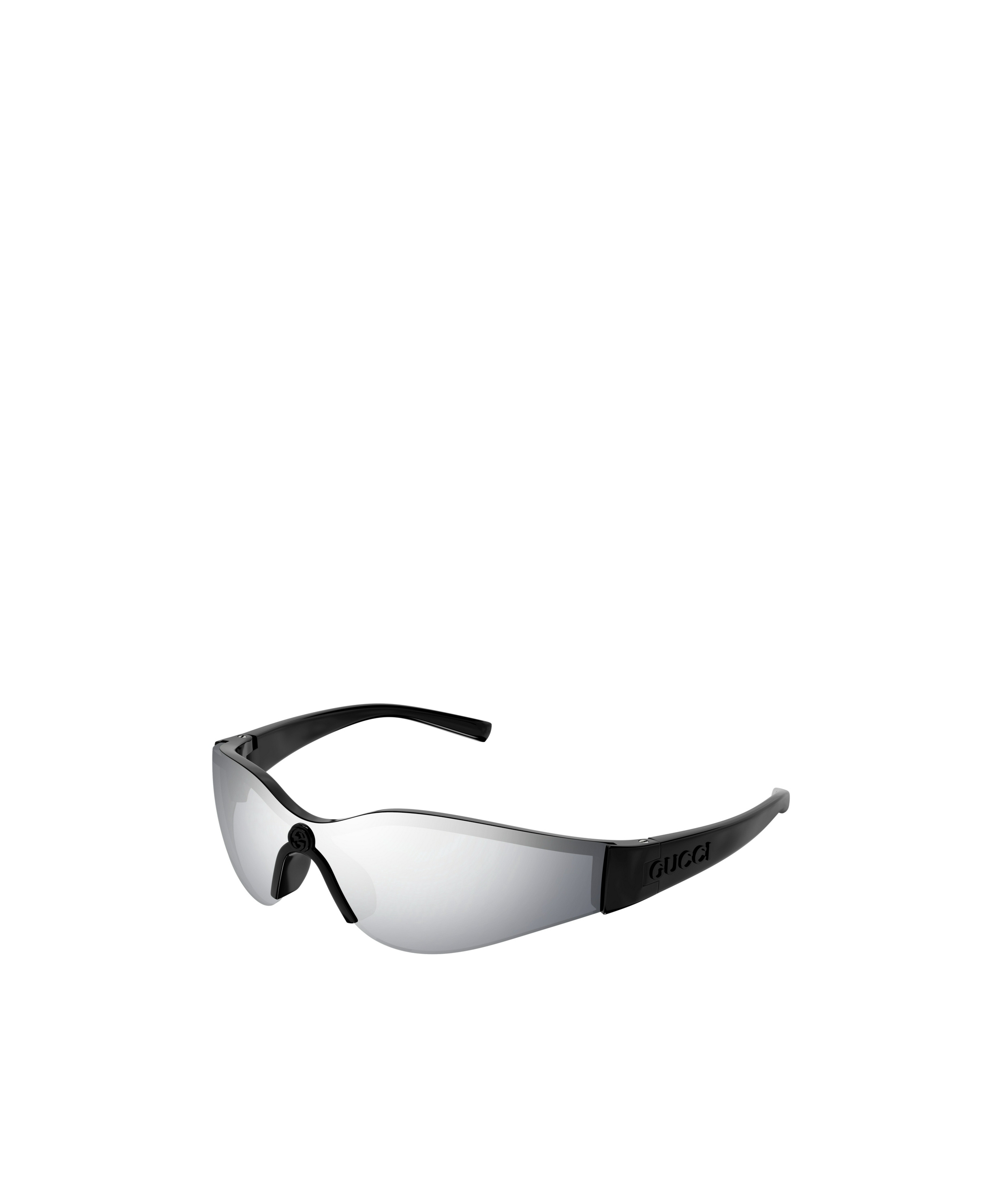 Gucci Interlocking G Shield-frame Sunglasses In Gray