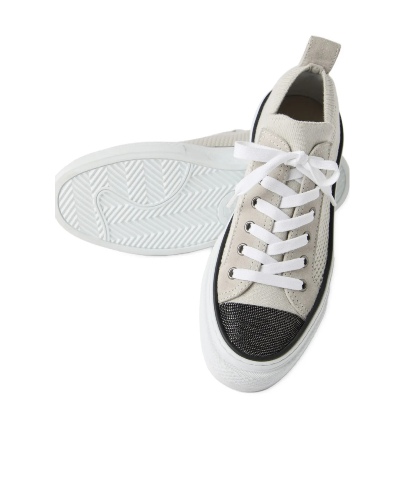Brunello Cucinelli Knitted Sneakers In White
