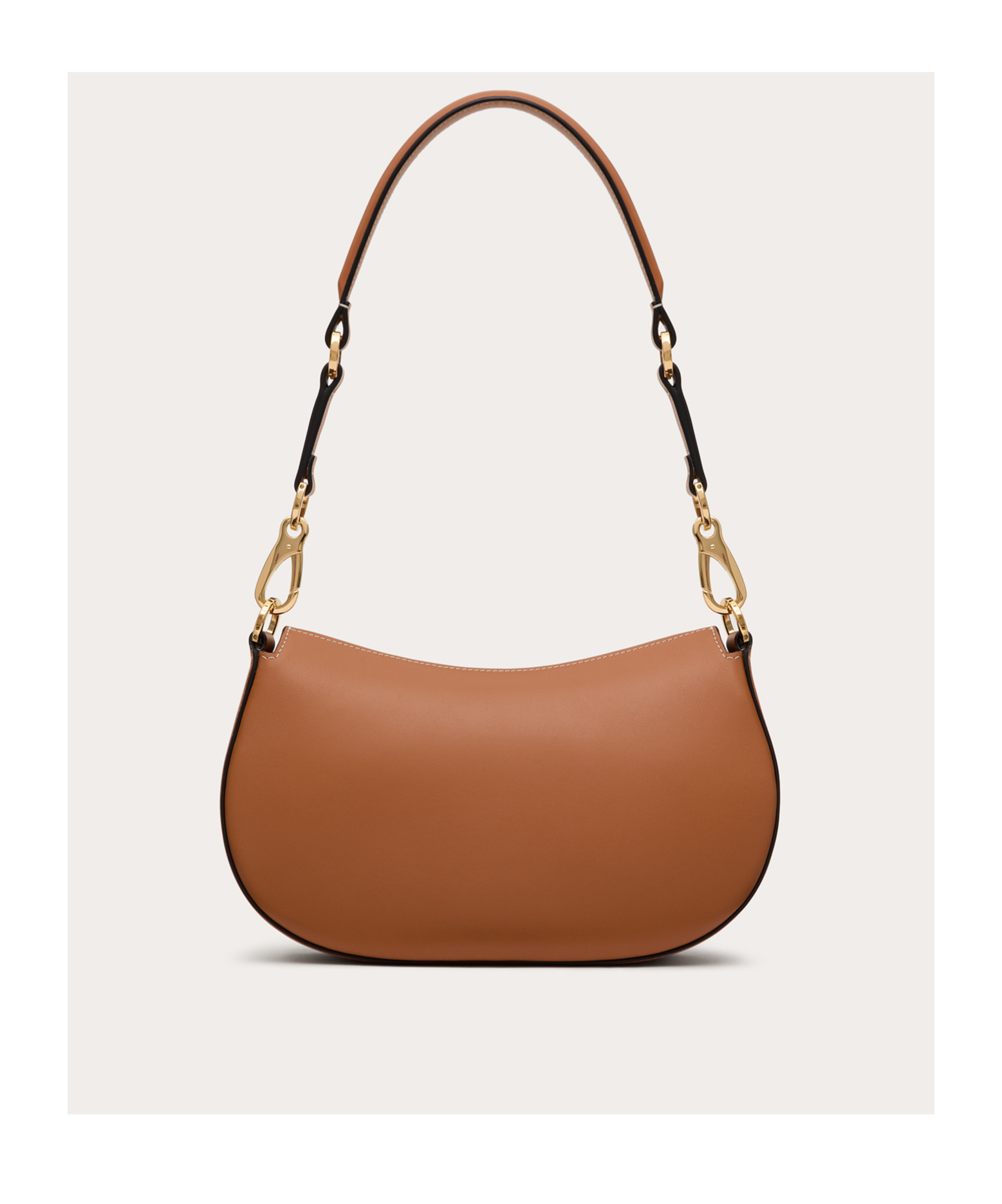Valentino Small Saddle Handbag With Adjustable Strap And Gold-tone Hardware In Brown
