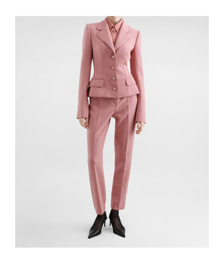 Dolce & Gabbana Fine Cut Pair Of Wool Crepe Trousers In Pink