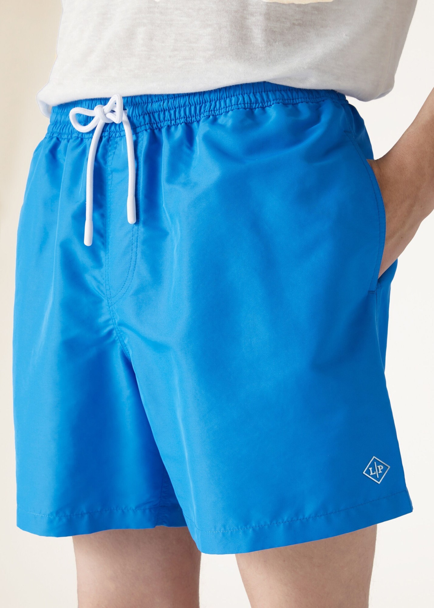 Loro Piana Elastic Waist-edge Beach Shorts In Blue