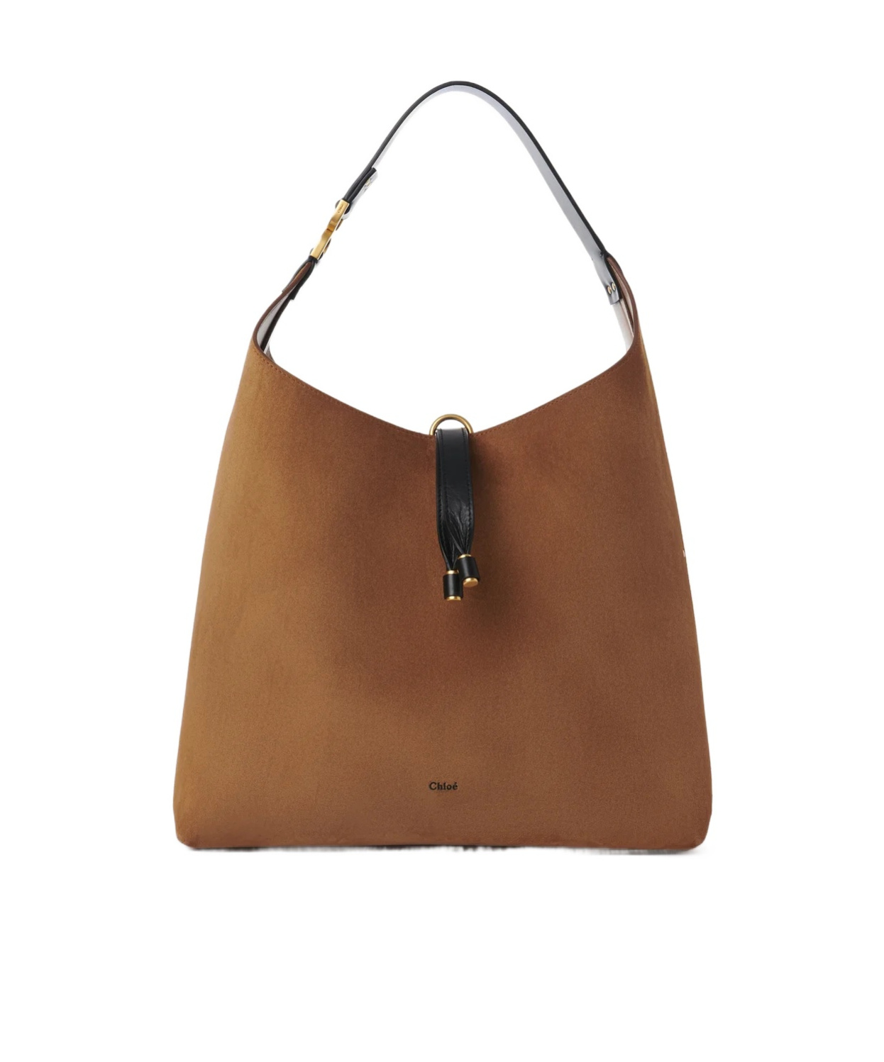 Shop Chloé Marcie Suede Shoulder Bag In Brown