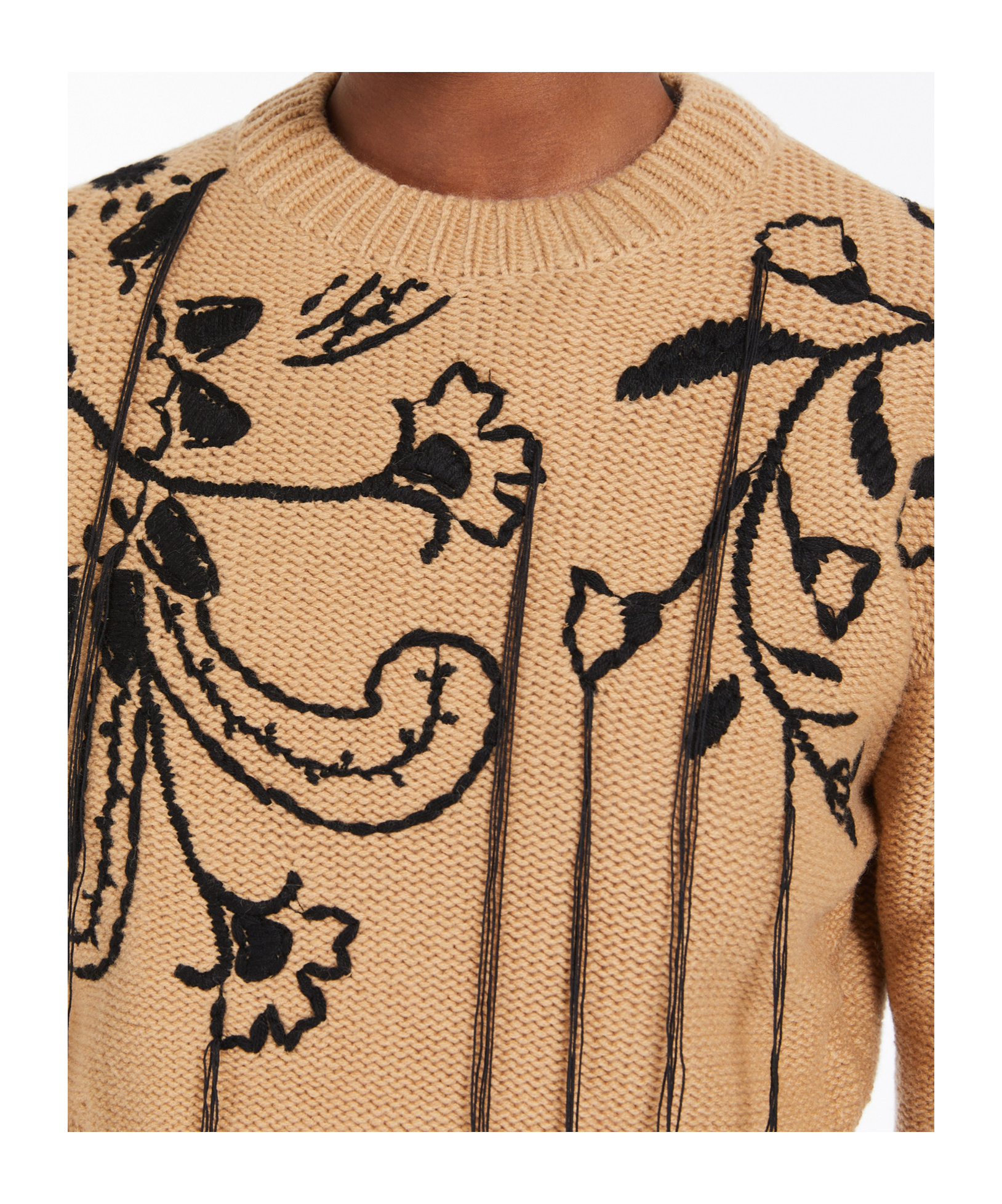 Max Mara Short Wool And Cashmere Jumper In Nude