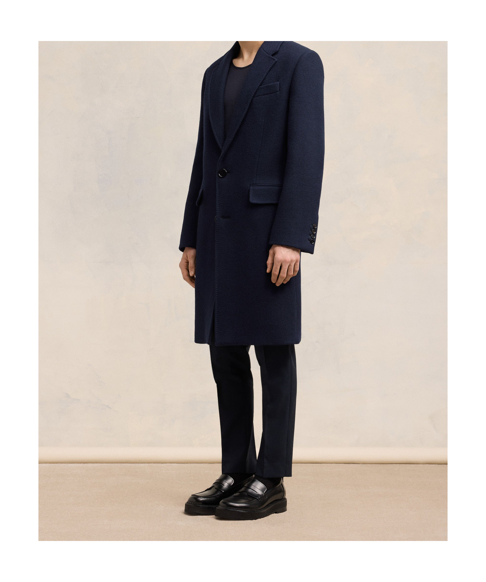 Ami Alexandre Mattiussi Single Breasted Wool Coat In Black