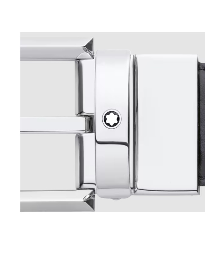 Montblanc Leather Oval-buckle Belt In Black