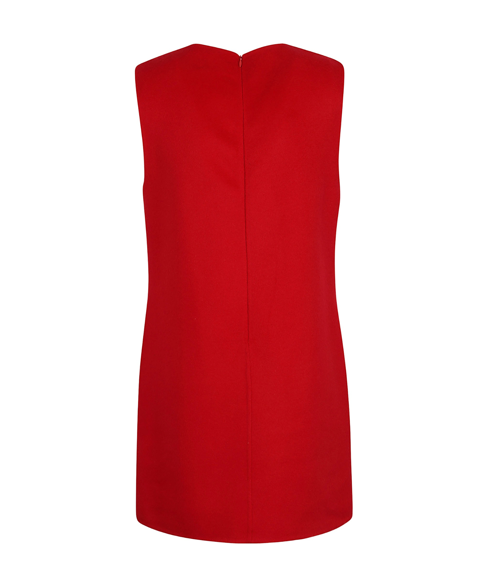 P.a.r.o.s.h Parosh Chic Sleeveless Wool Dress With Zip Closure In Red