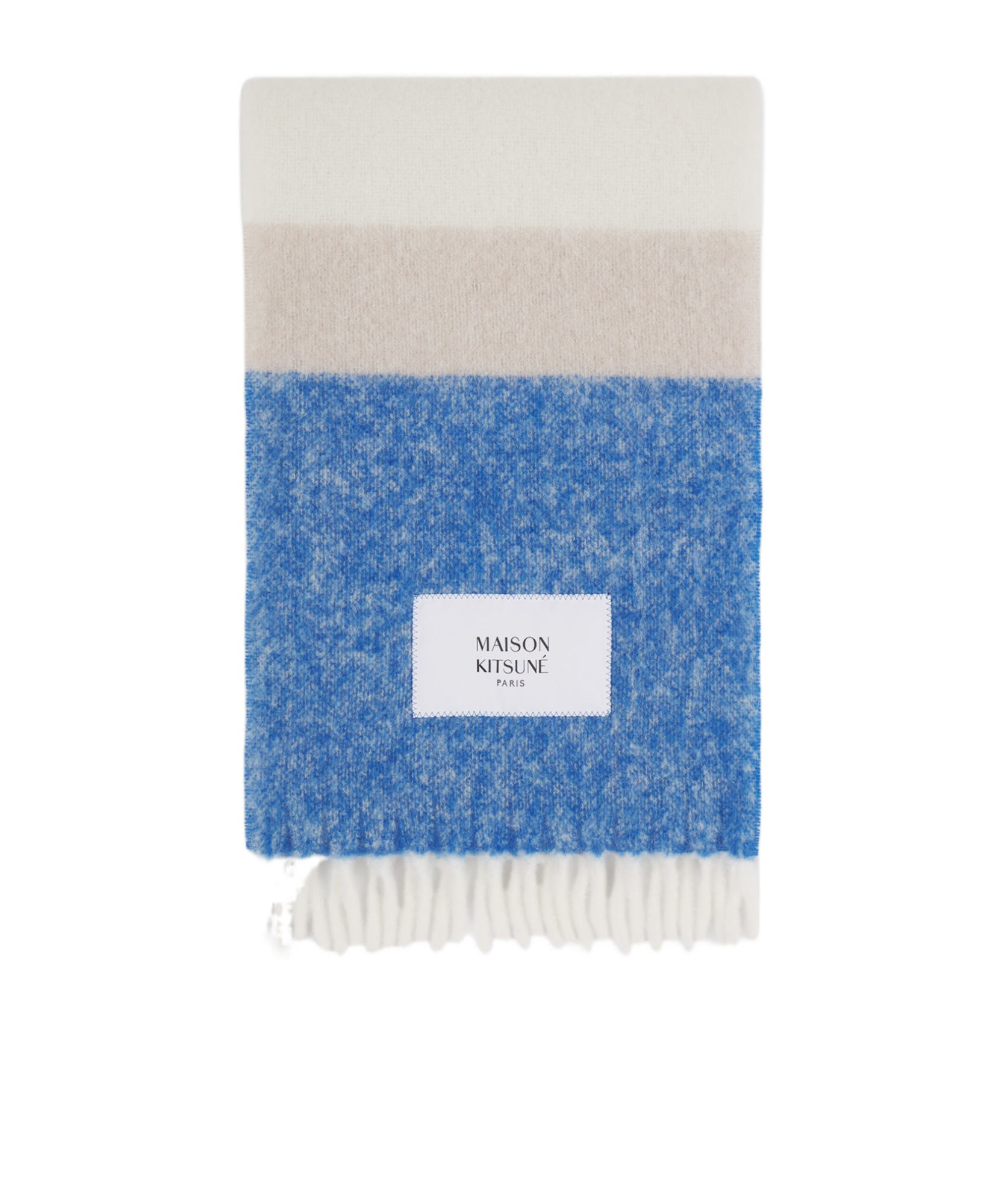 Maison Kitsuné Striped Scarf In Blue