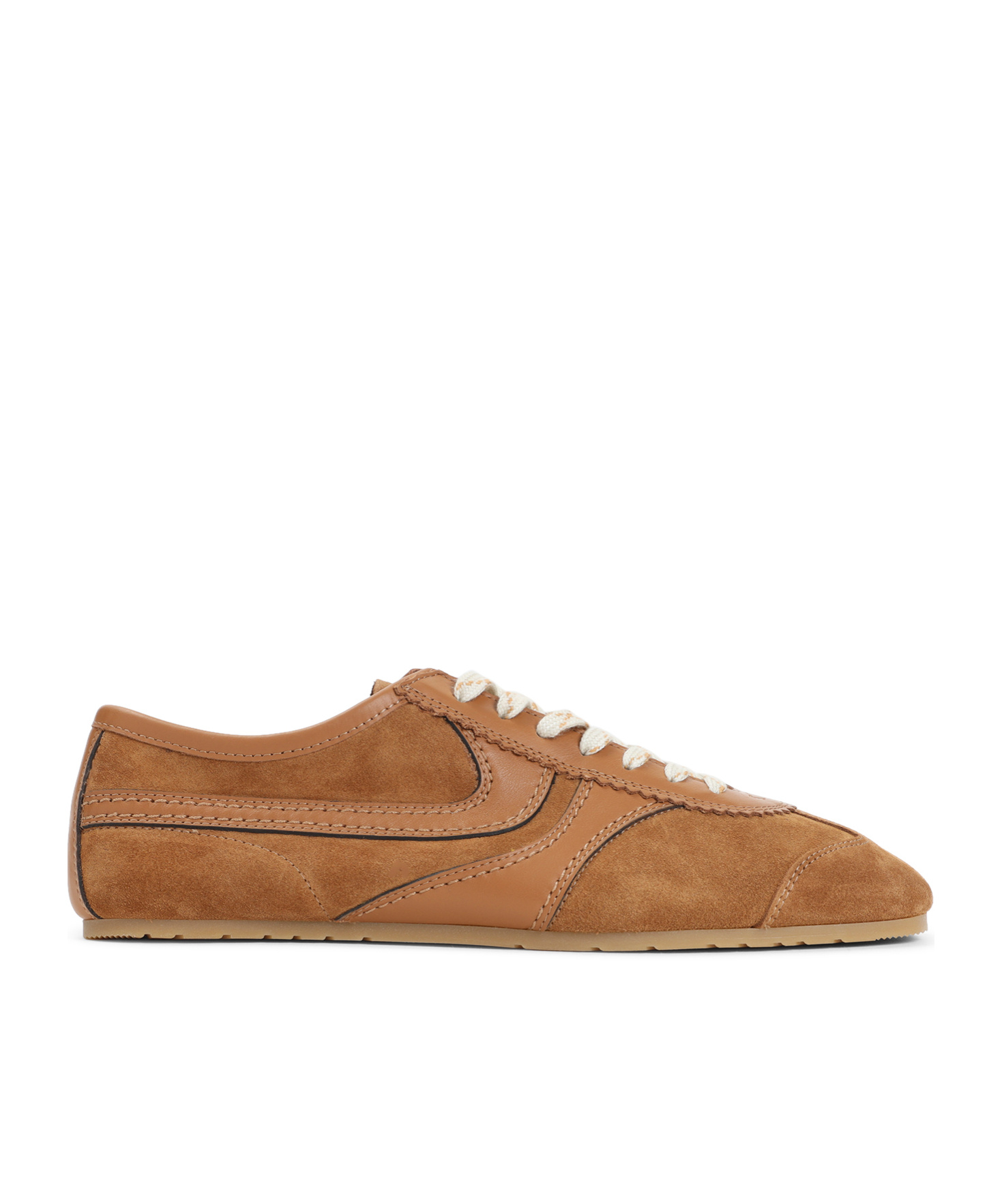 Dries Van Noten Casual Low Top Sneakers With Leather Panels In Brown