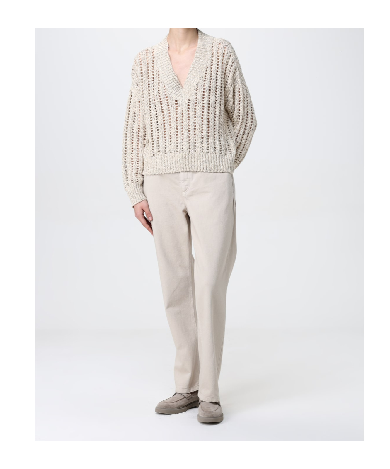 BRUNELLO CUCINELLI LOGO-PATCH TROUSERS
