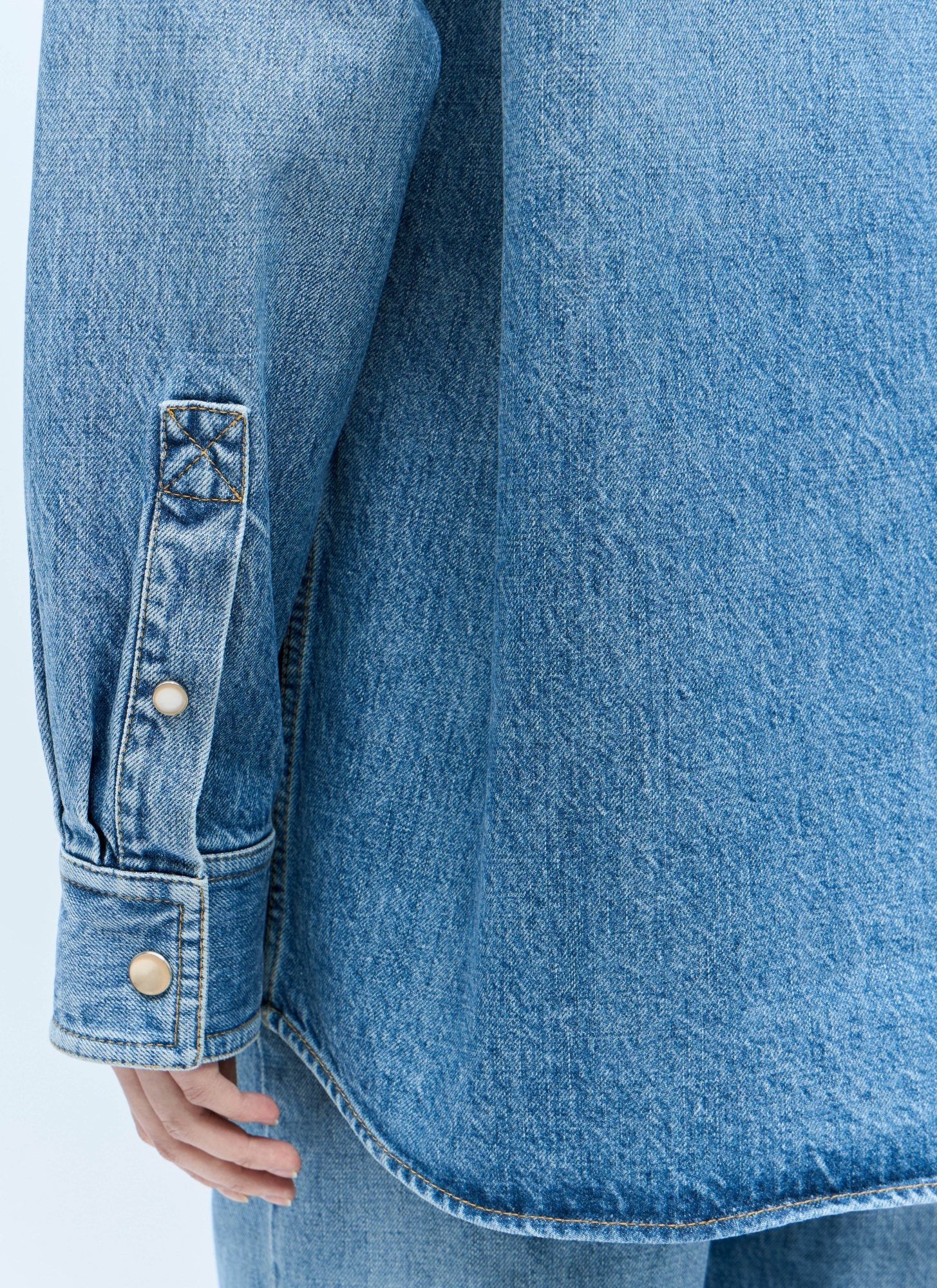 Shop Bottega Veneta Vintage Denim Shirt In Blue
