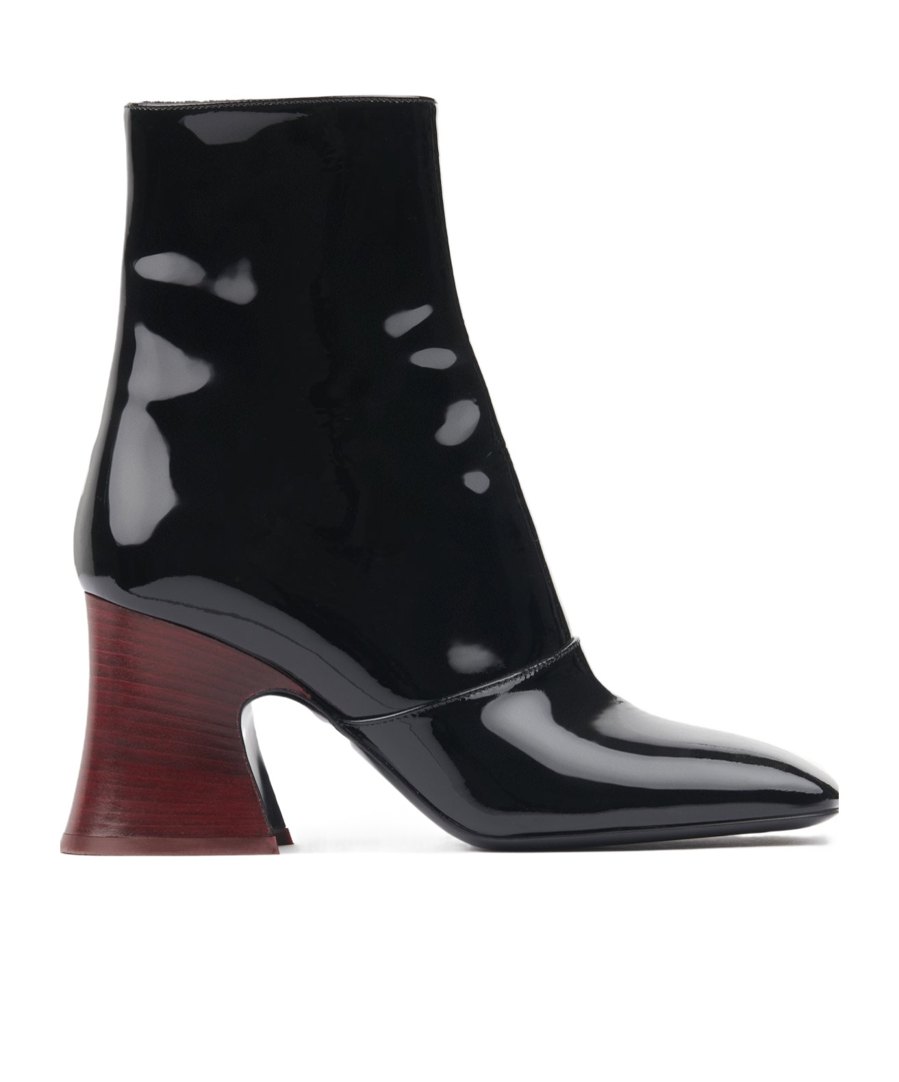 Chloé Janis Ankle Boots With Glossy Leather Heel