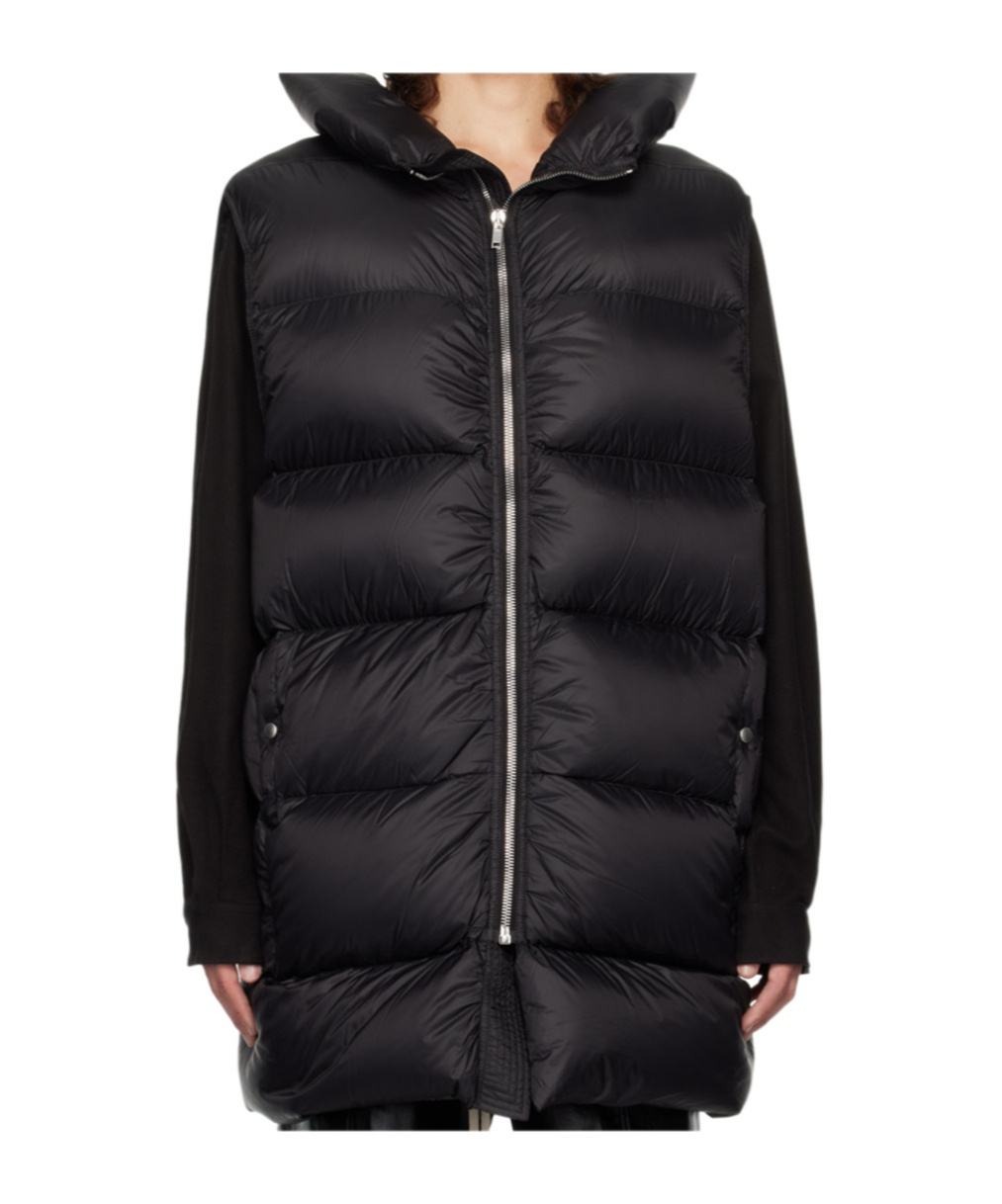 Rick Owens Black Porterville Flight Down Vest In Black