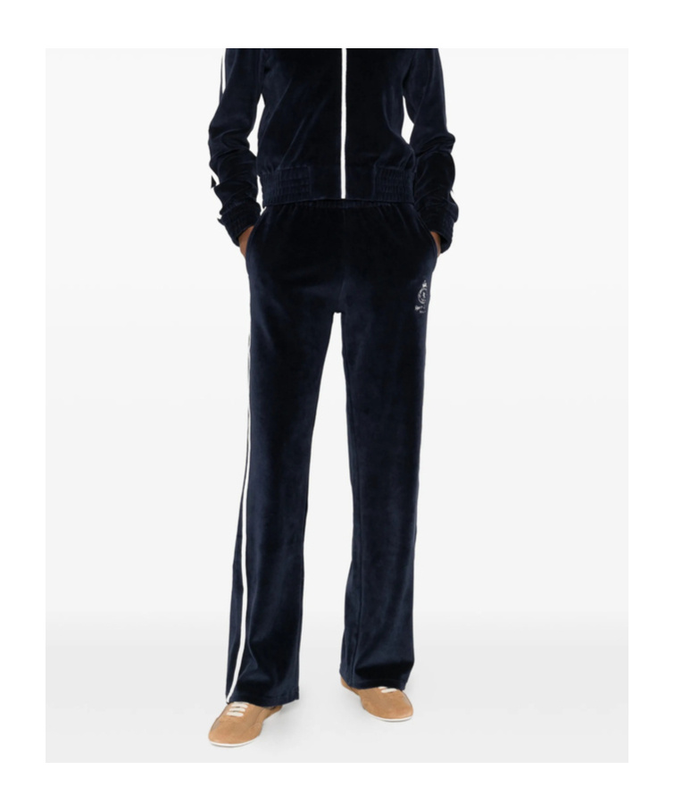 Sporty And Rich Side-stripe Logo-detail Track Pants In Black