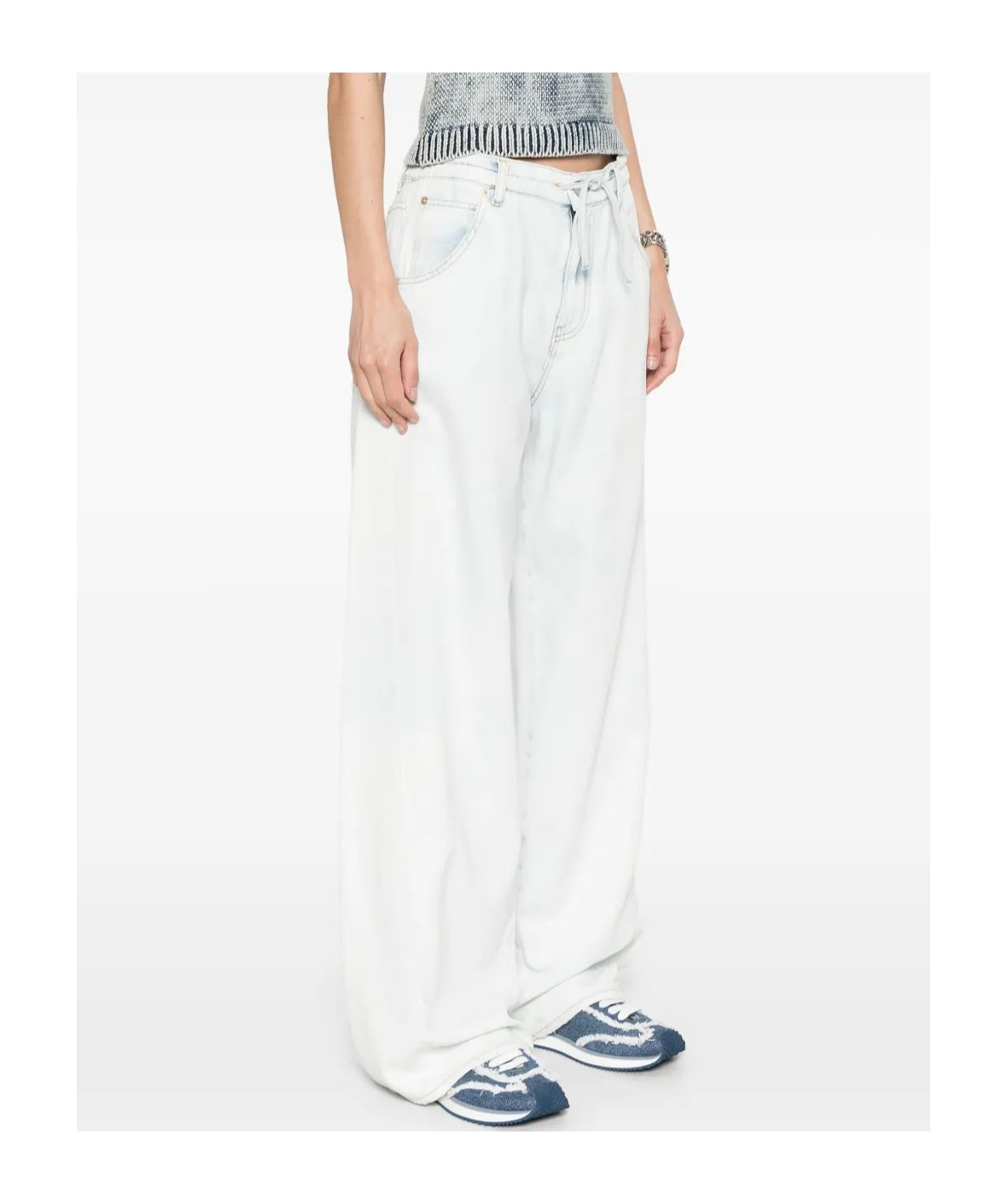 Darkpark Jeans Mit Paperbag-taille In White