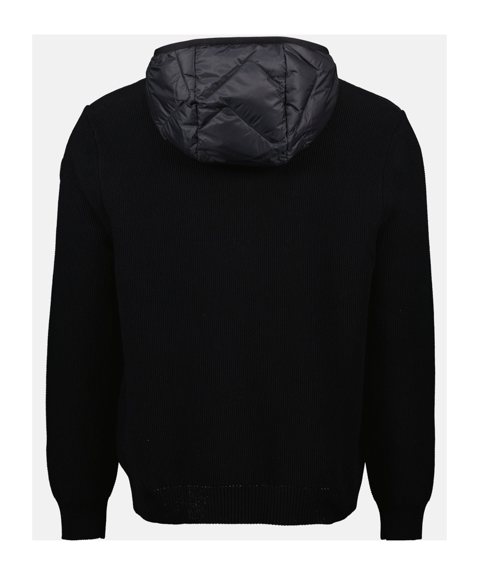 Moncler Long-sleeved Knitted Cardigan In Black