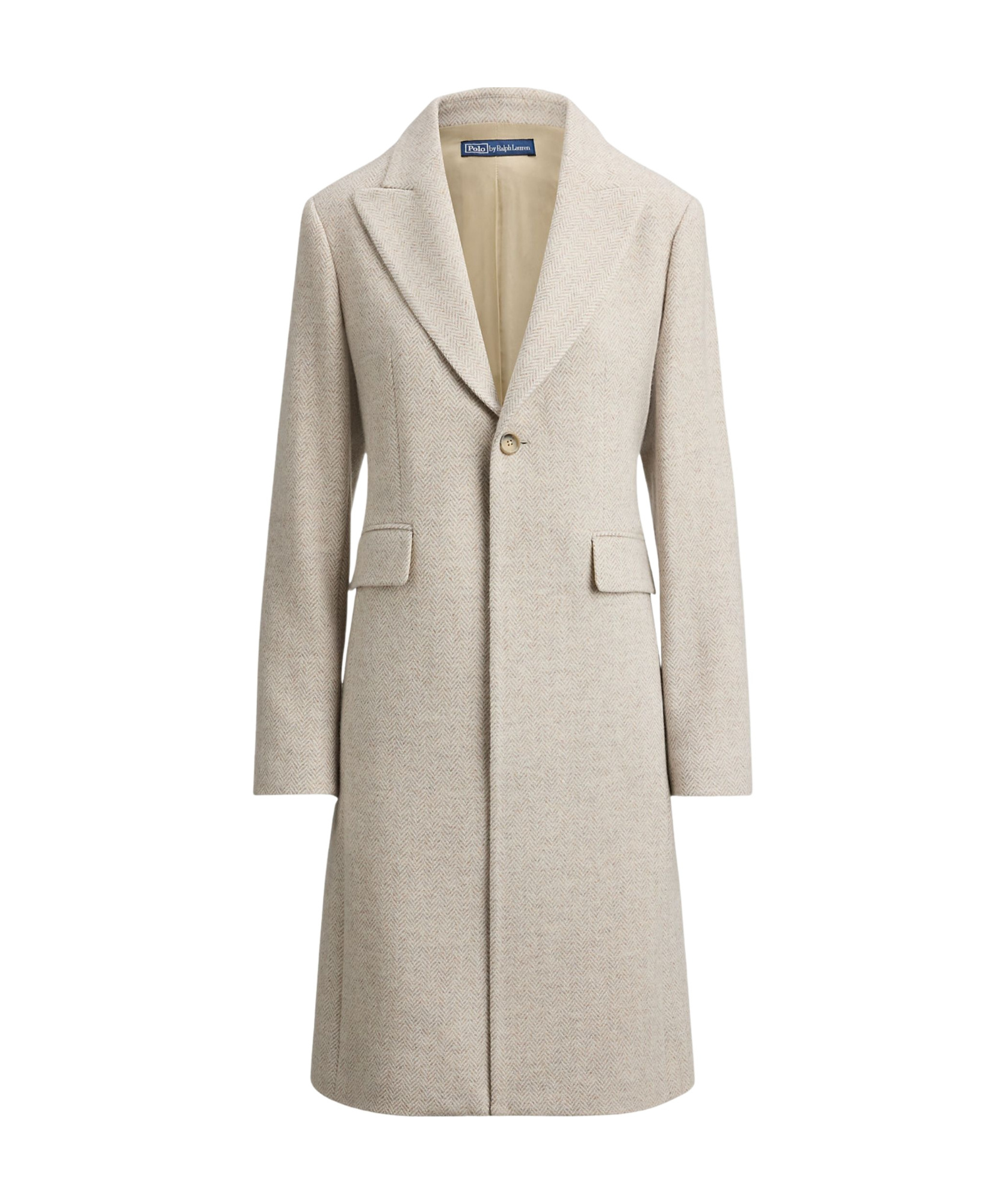 Ralph Lauren Herringbone Blend Coat In White
