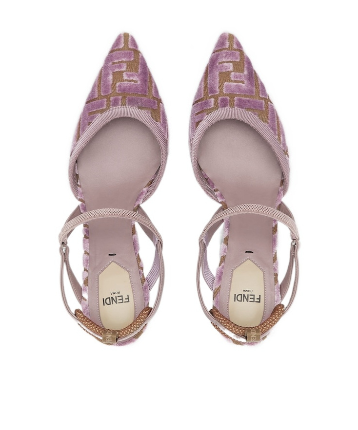 Fendi Mid-heeled Open-heeled Sandals In Nude