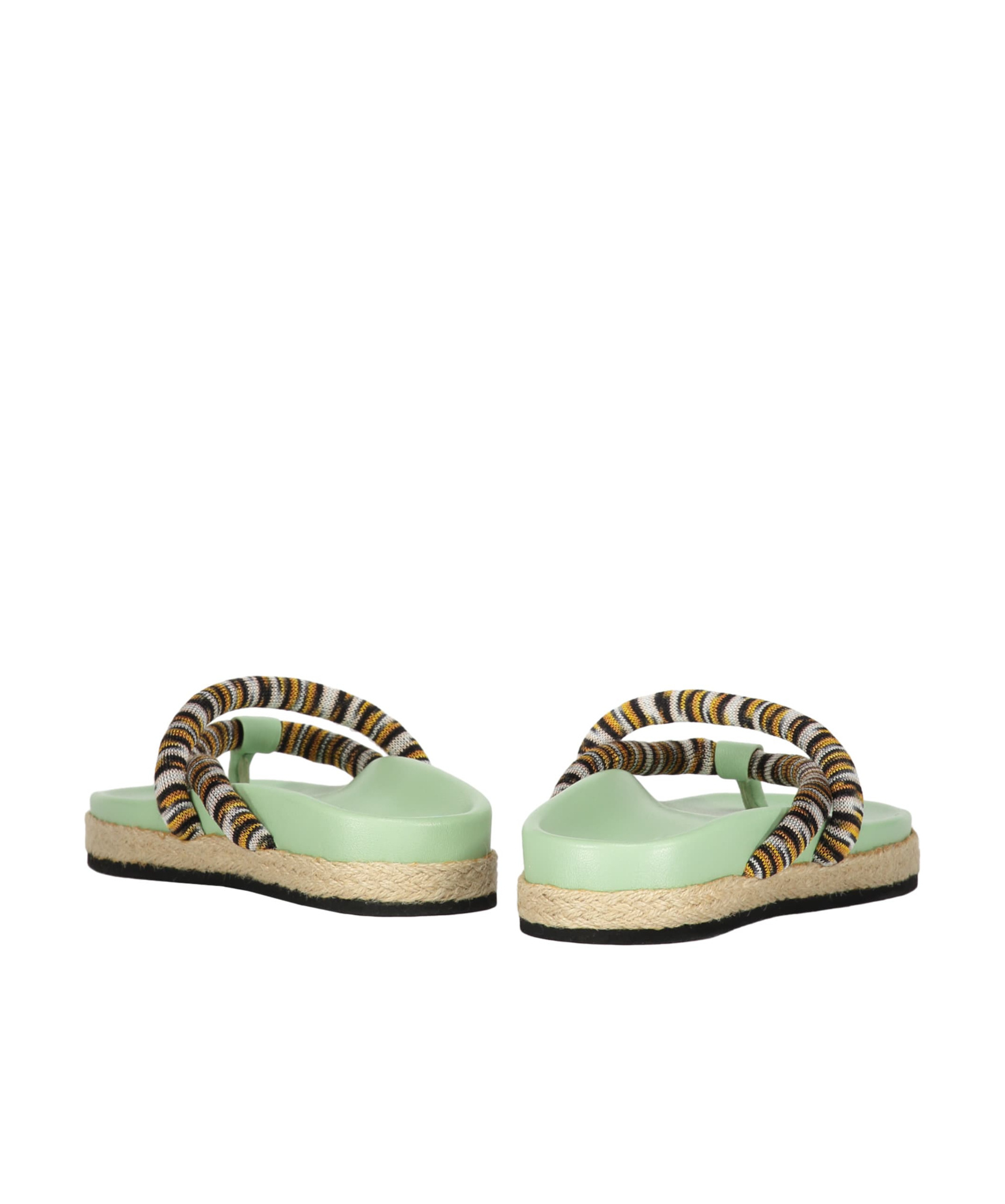Missoni Stripe-strap Flip-flop Sandals In Green