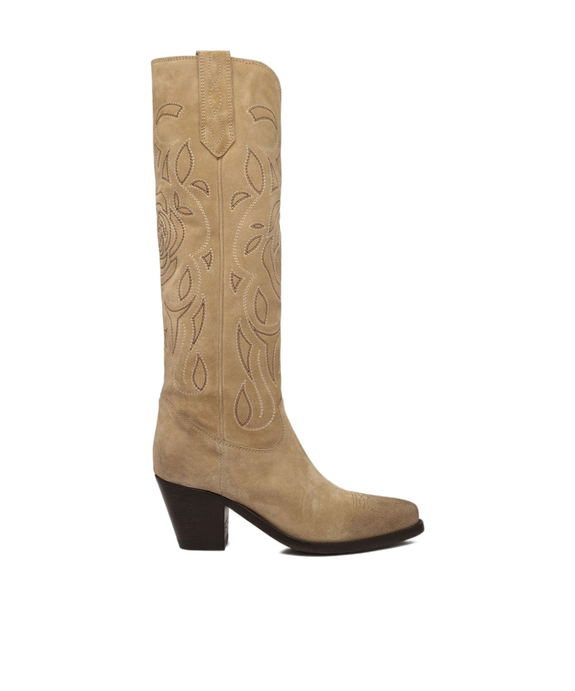 Golden Goose Wish Star Pointed Toe Western Tall Boot In Brown