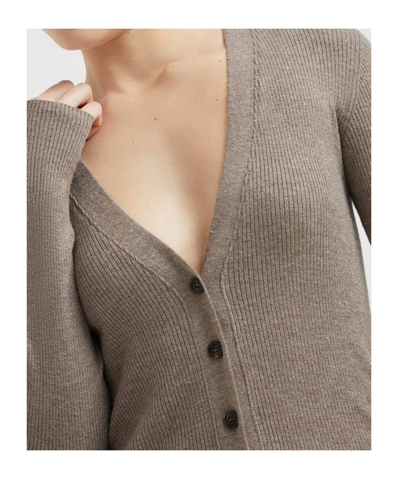 Brunello Cucinelli Long-sleeved Sweater In Brown