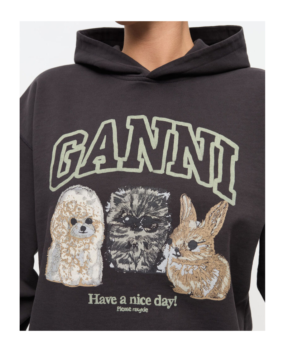Ganni Hoodie With Logo Print