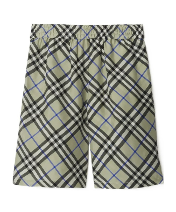 Burberry Nova Check Silk Shorts In Black